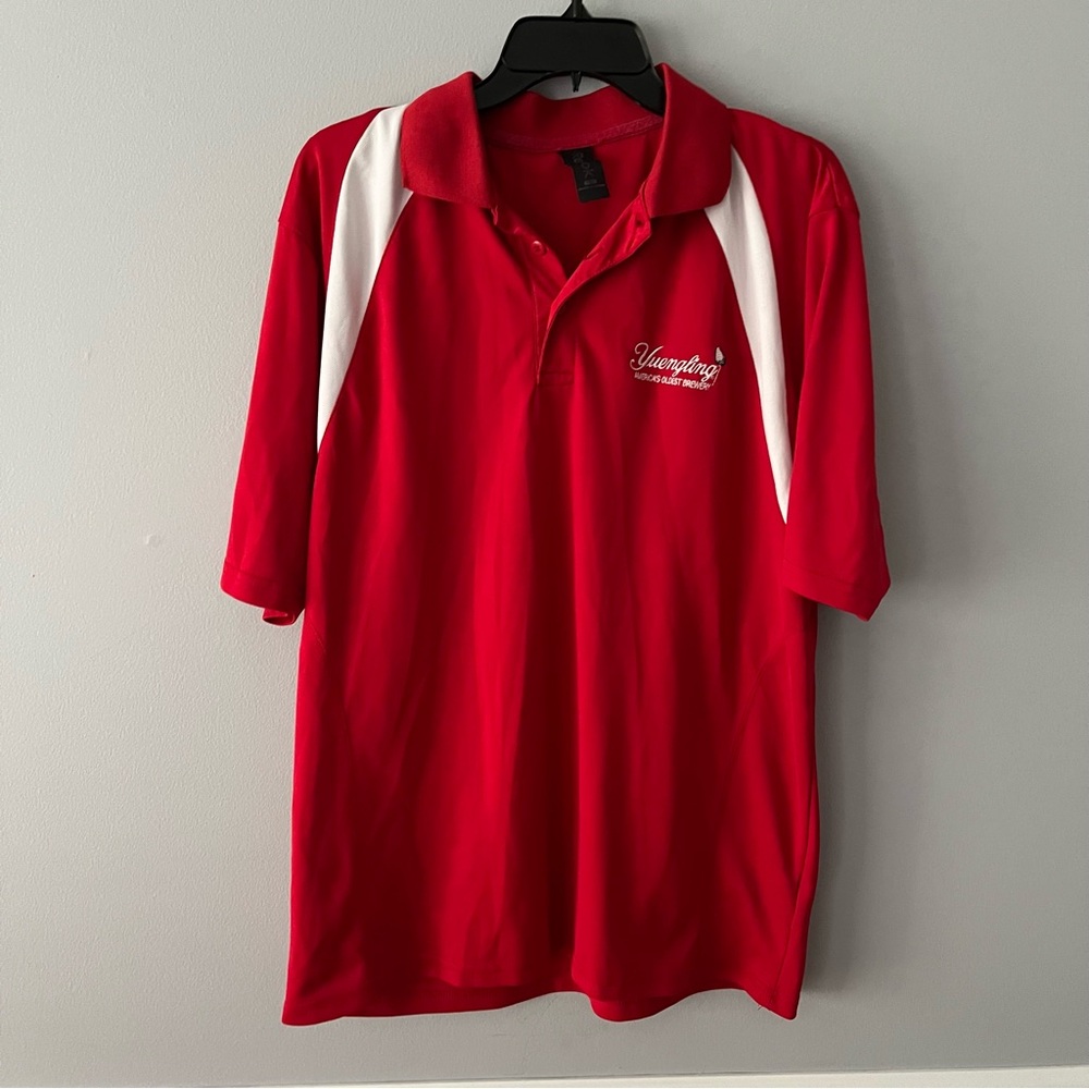 Reebok Yuengling Polo Shirt Men’s Large Red Short Sleeve Polyester